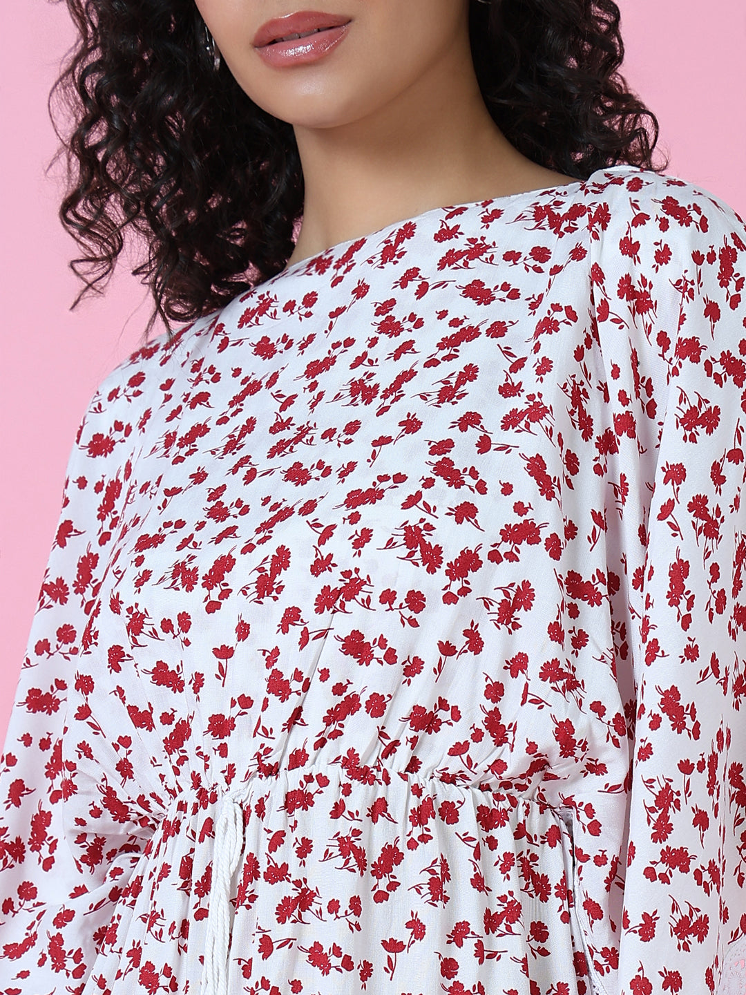 Women's White Floral A-Line Dress