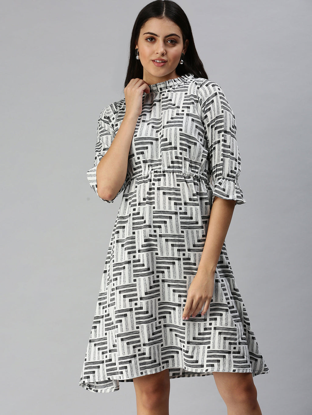 Women's White A-Line Dress