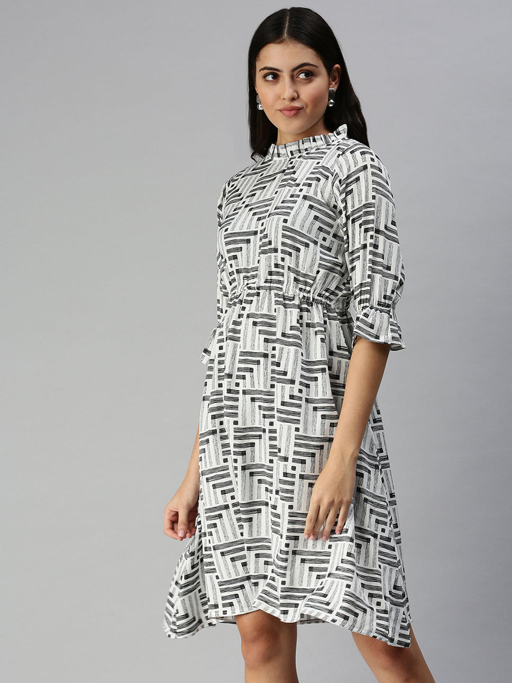 Women's White A-Line Dress