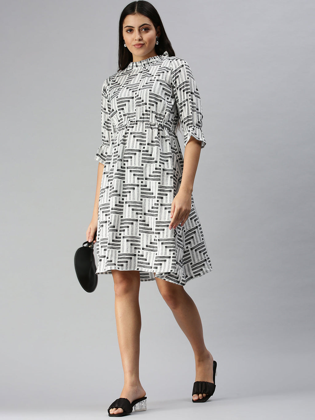 Women's White A-Line Dress