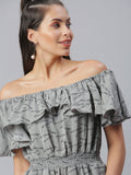 Women's Grey Printed Culotte Jumpsuit