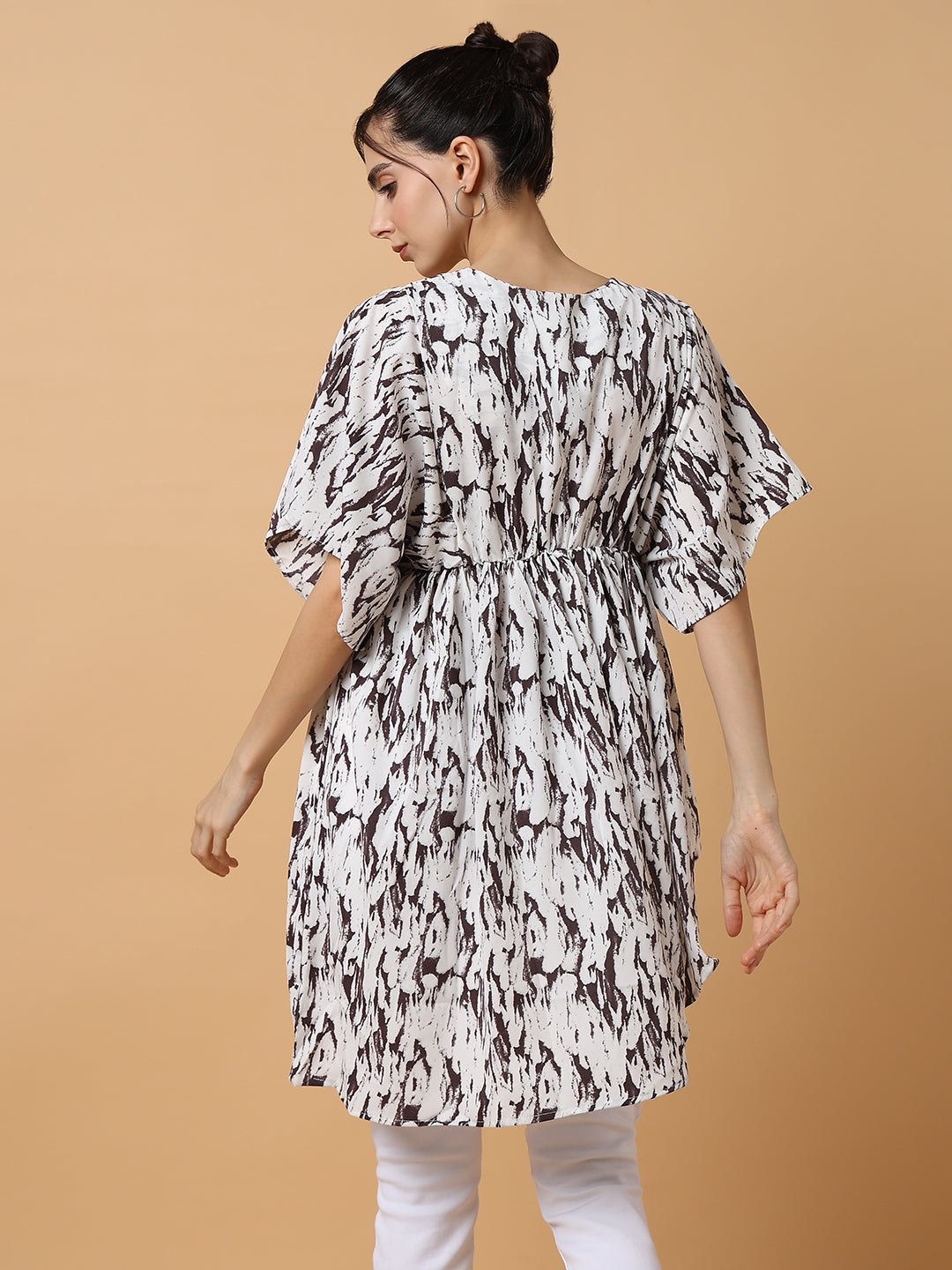 Women's White Crepe A-Line Top