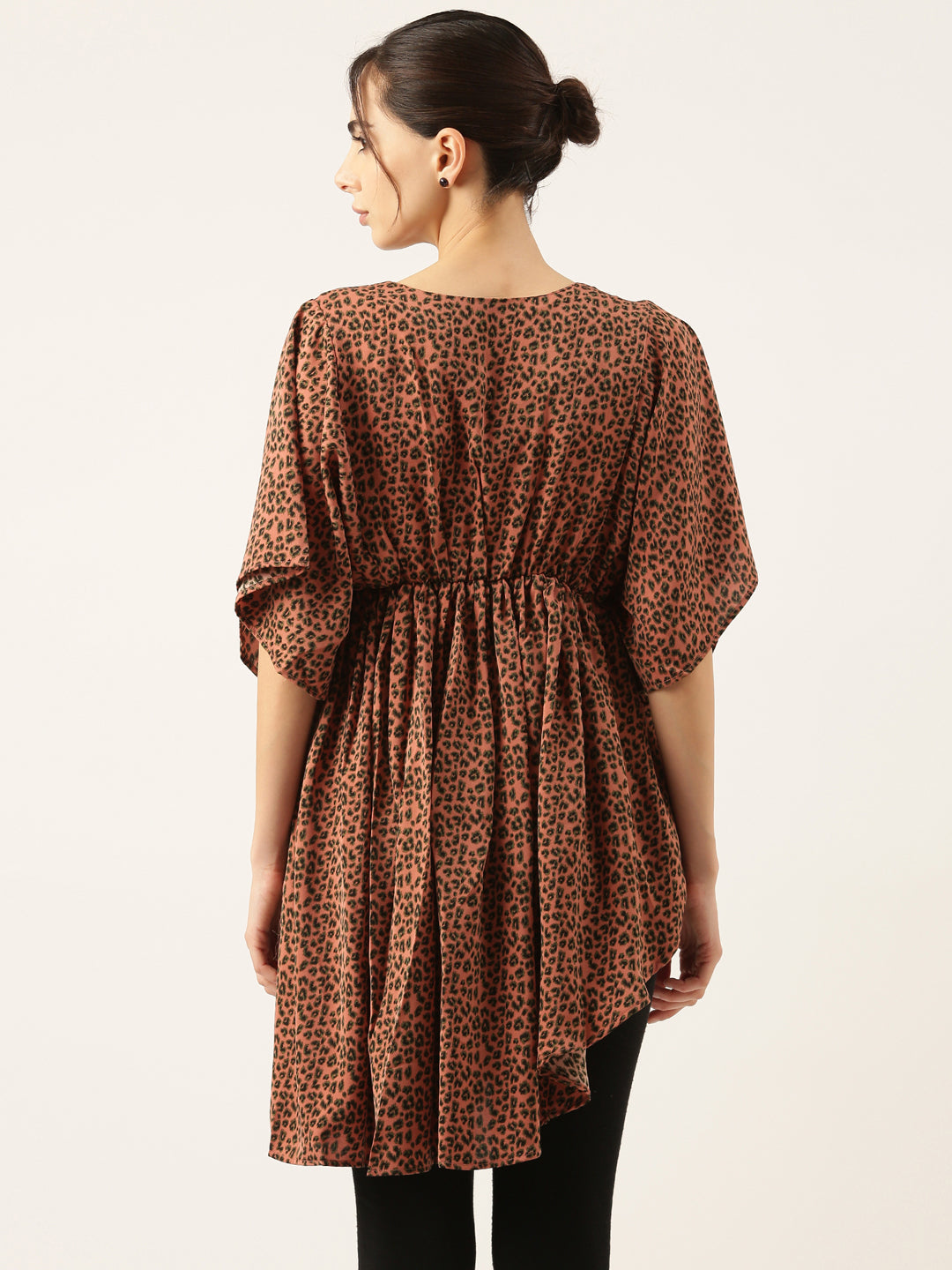 Women's Rust Animal Crepe Empire Top