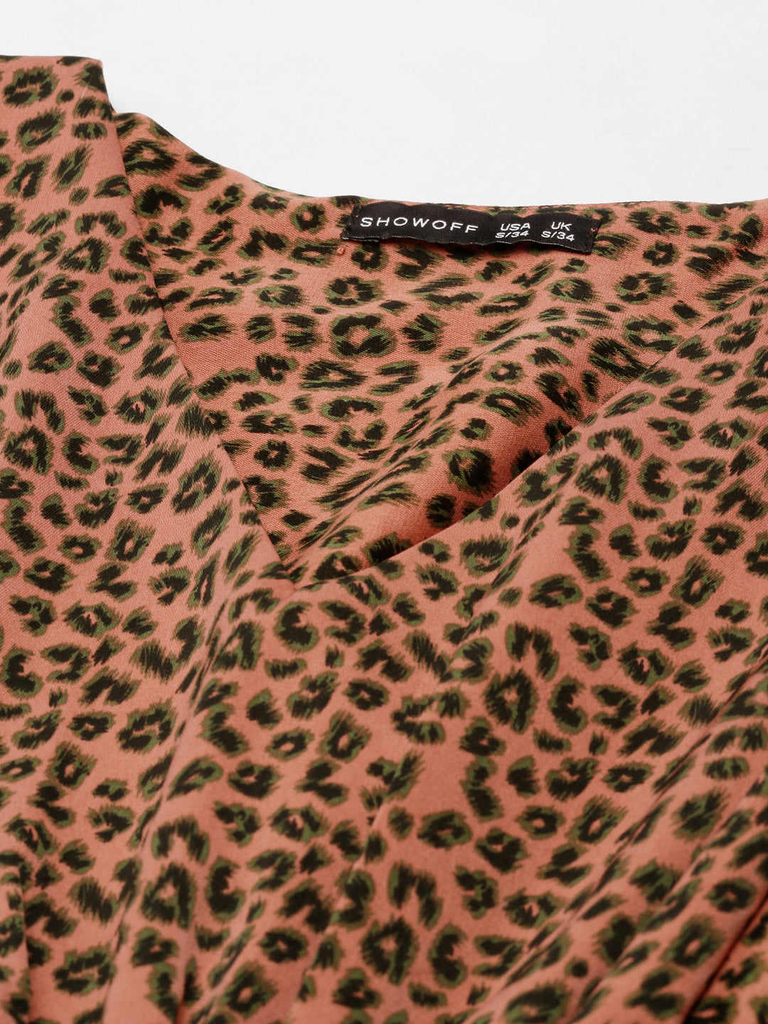 Women's Rust Animal Crepe Empire Top