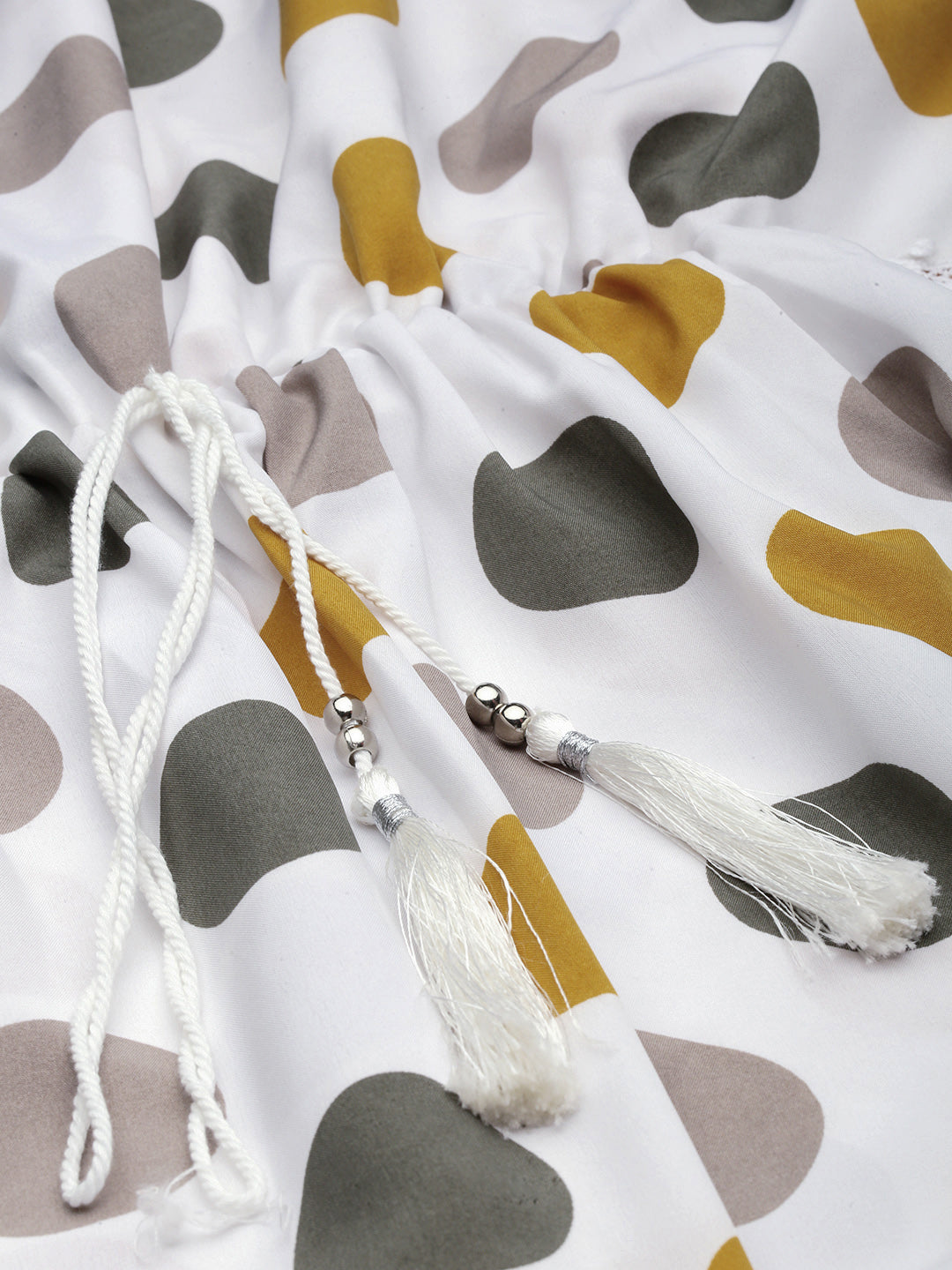 Women's White Crepe Kaftan Midi Dress