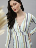 Women's White Striped Basic Jumpsuit