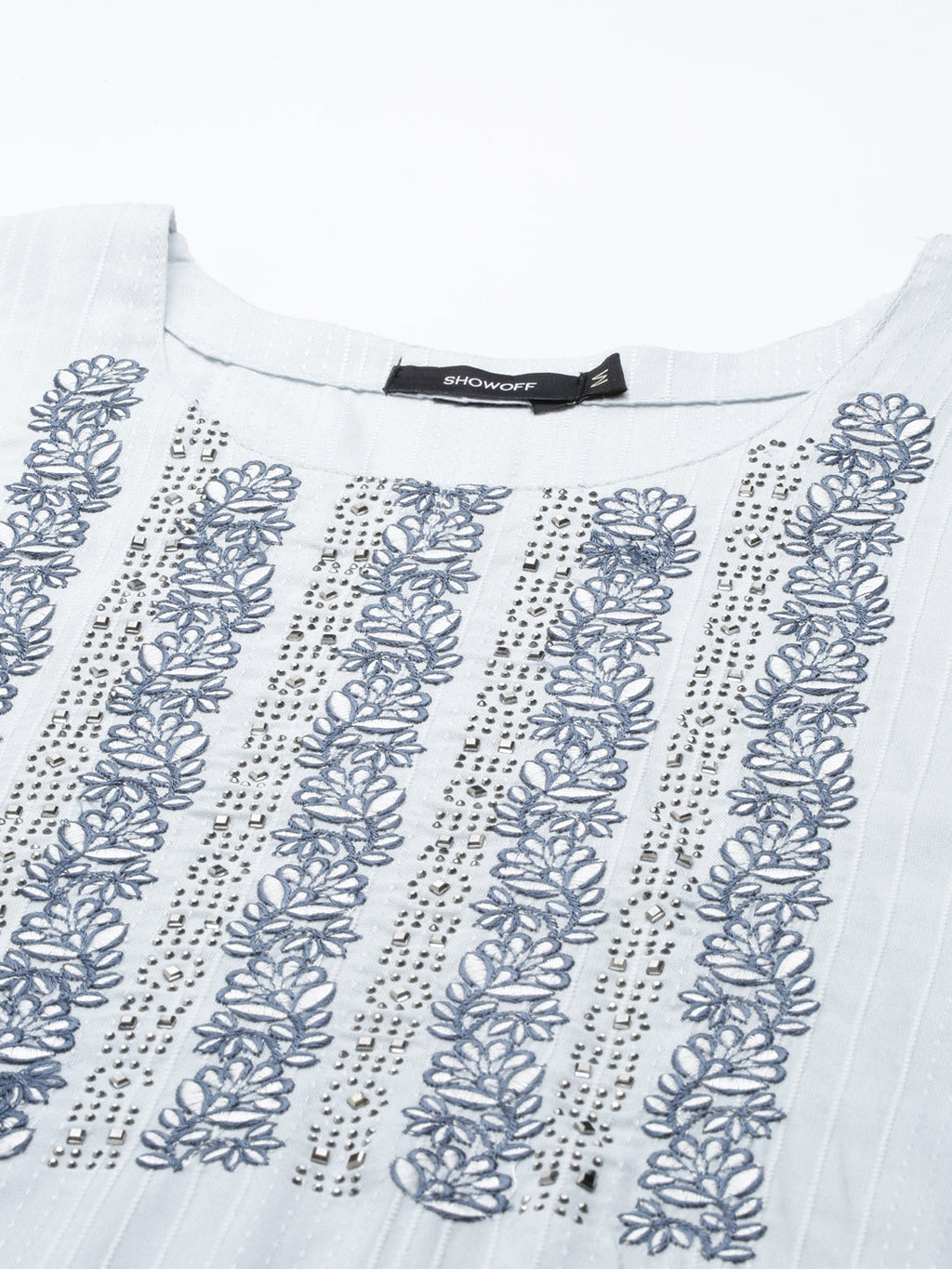 Women's Blue Solid Straight Kurta