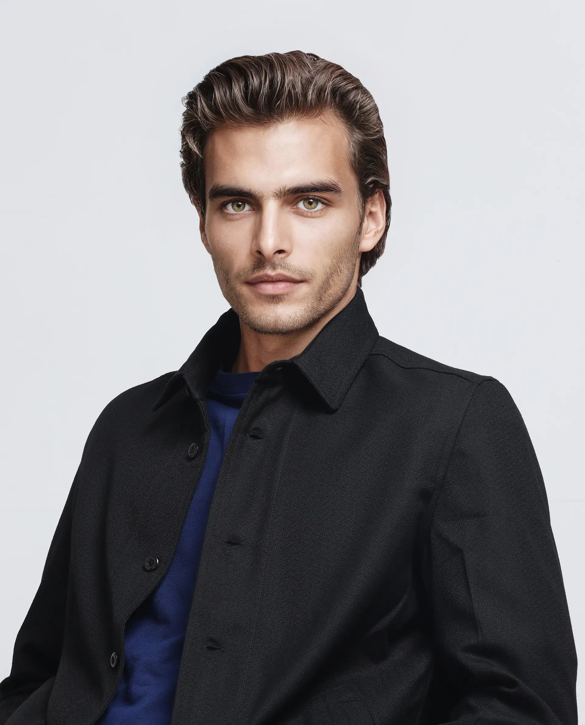 Rare Rabbit Men's Aront Black Polyester Plain Relaxed Fit Full Sleeve Spread Collar Jacket