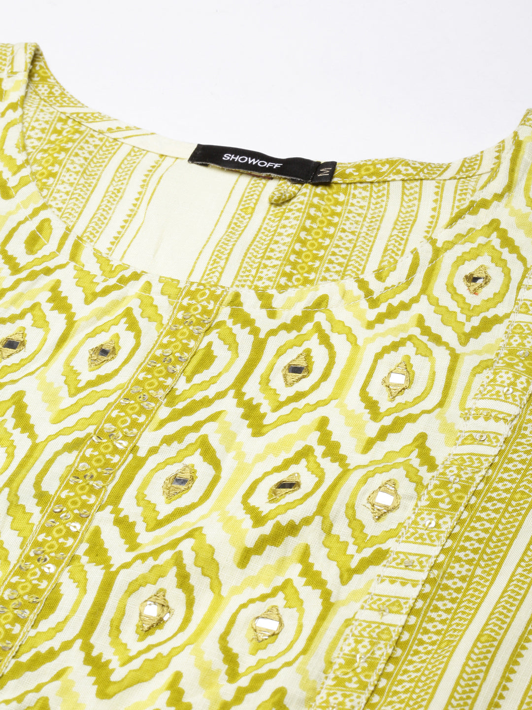 Women's Straight Green Striped Kurta