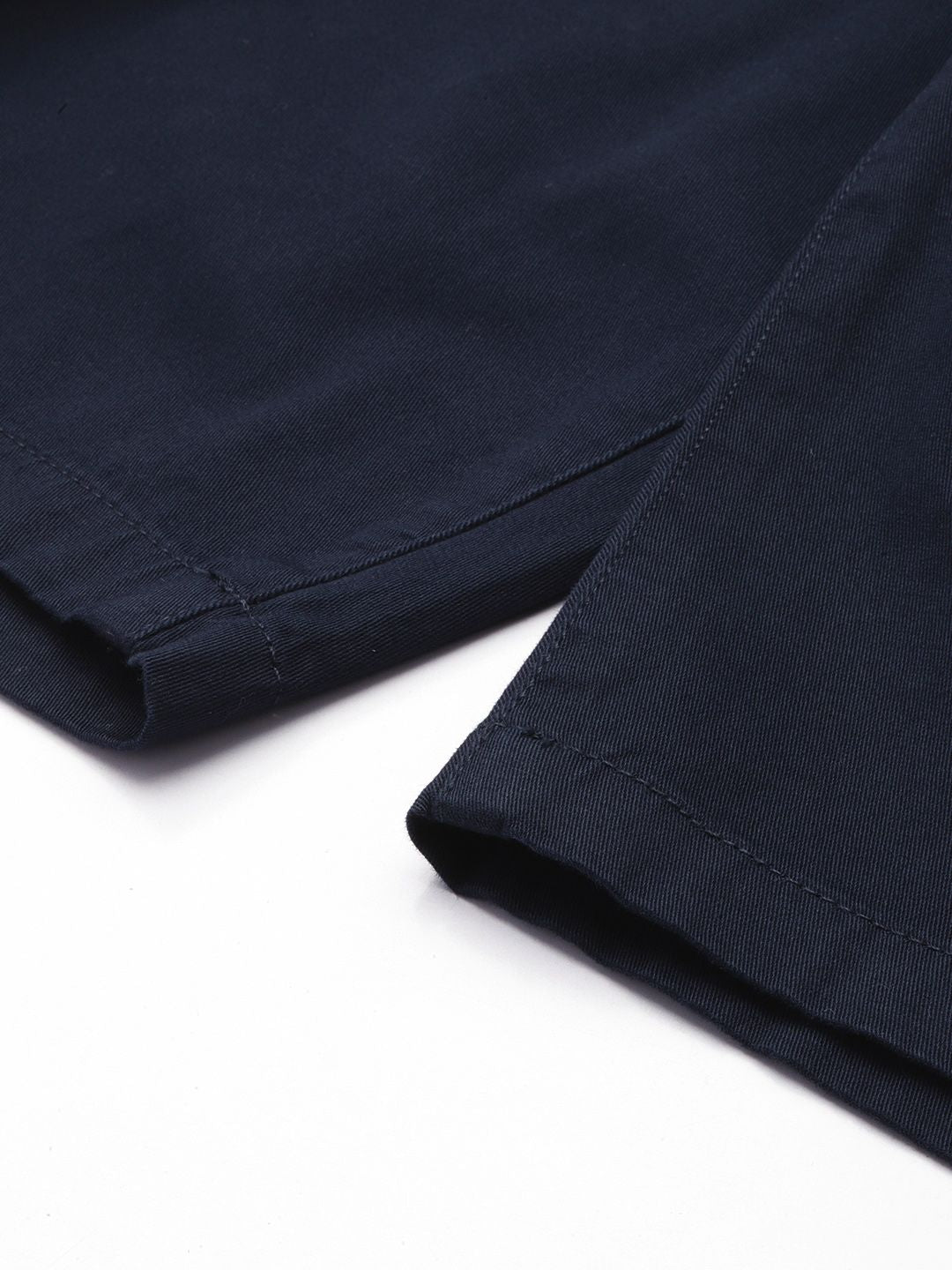 Men's Navy Regular Fit Solid Casual Shorts