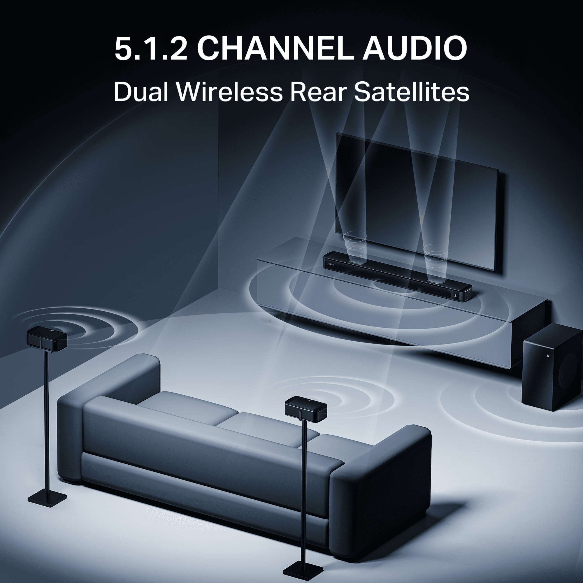 boAt Aavante Prime 5.1.2 5050DA | 550W 5.1.2 Channel Soundbar with Dolby Atmos, Wireless Rear Satellites & Master Remote