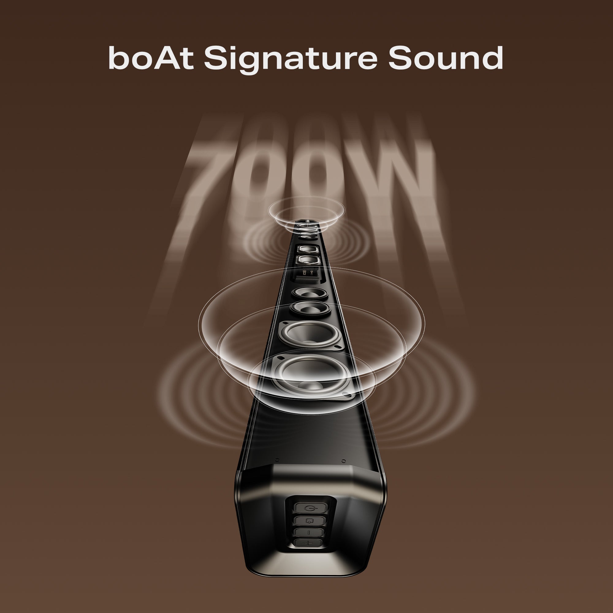 boAt Aavante Prime 5.1 7050D | 700W 5.1 Channel Soundbar with Dolby Audio, Wireless Subwoofer, Rear Satellites & Signature Sound