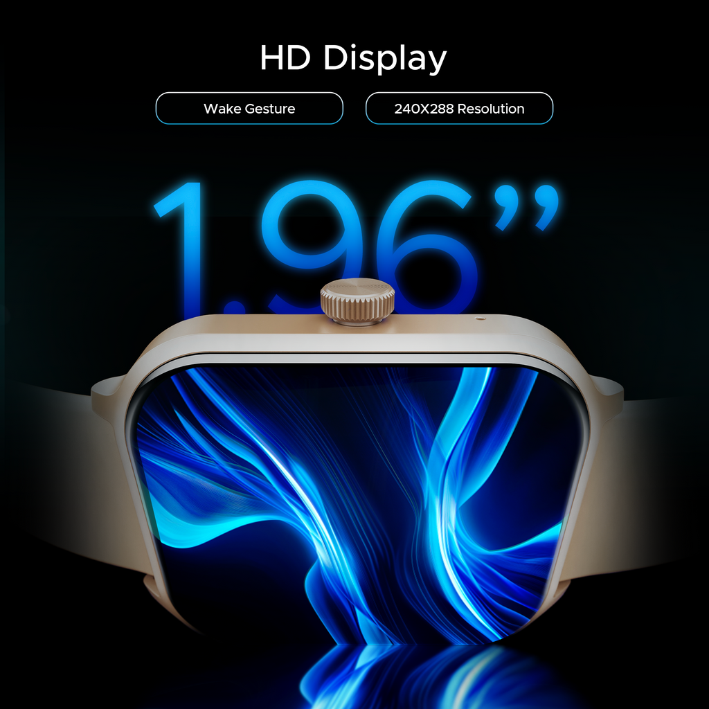 boAt Storm Call 3 Plus | Smartwatch with 1.96" HD Display, BT Calling, 700+ Activity Modes, SOS feature, Functional Crown