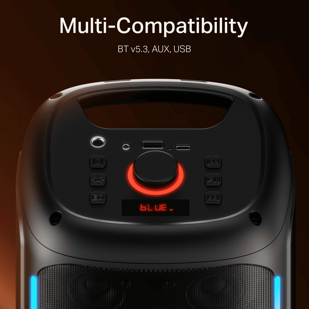 boAt PartyPal 30 | Bluetooth Speaker with 25W Sound, RGB LEDs, 6 Hours Playback, Karaoke & TWS