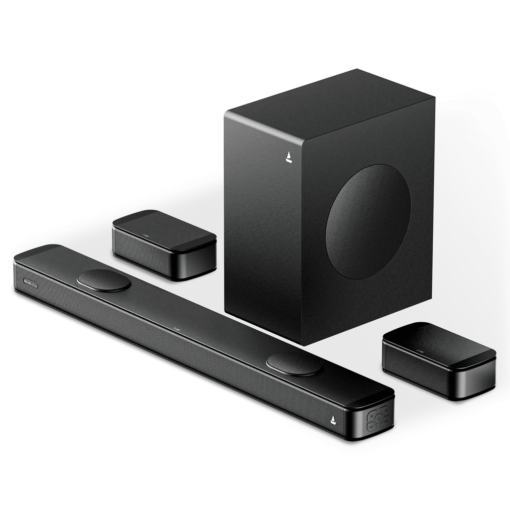 boAt Aavante Prime 5.1.2 5050DA | 550W 5.1.2 Channel Soundbar with Dolby Atmos, Wireless Rear Satellites & Master Remote