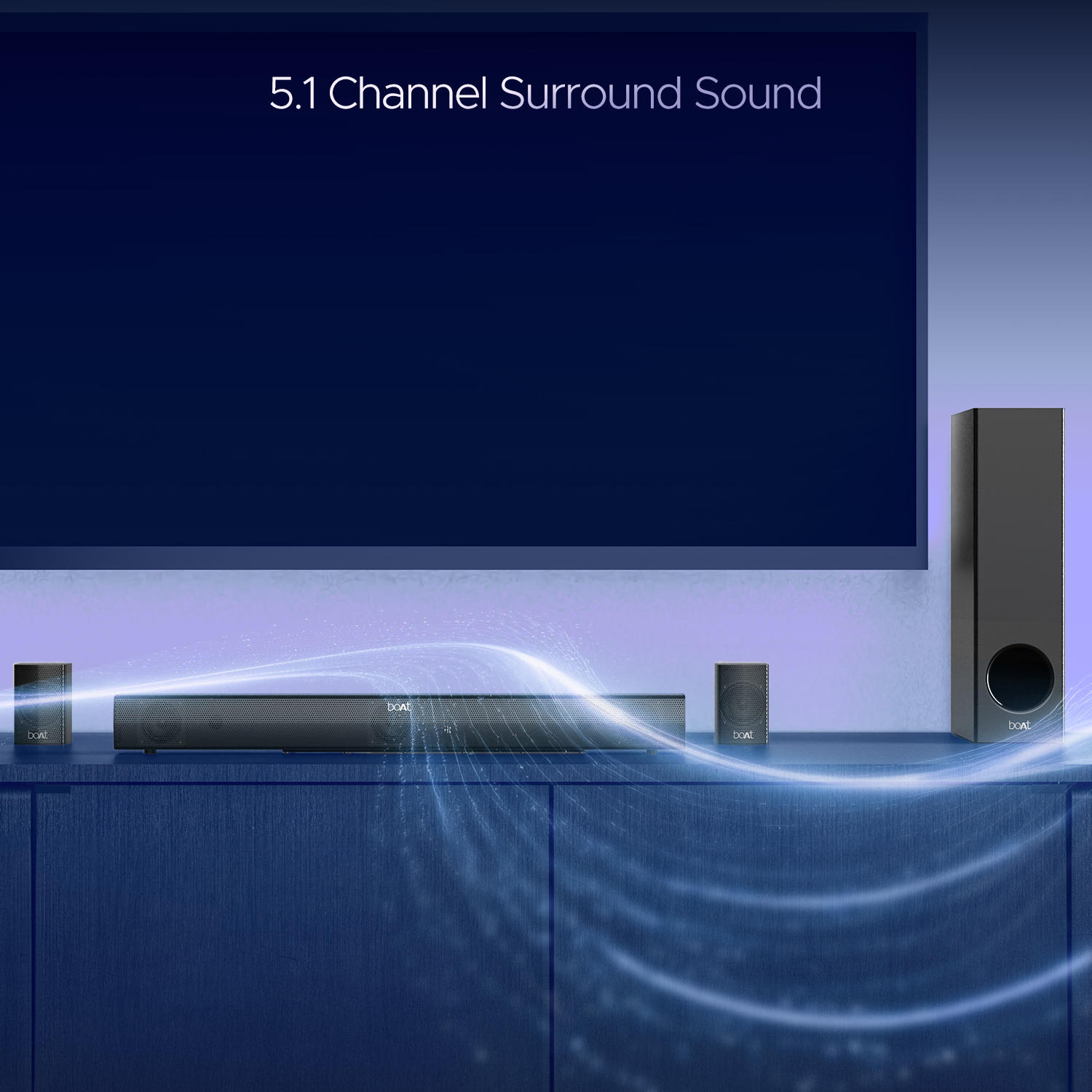 boAt Aavante Bar 2450 Pro | Bluetooth Soundbar with 5.1 Channel Surround Sound, Bluetooth v5.3, EQ Modes, Master Remote Control