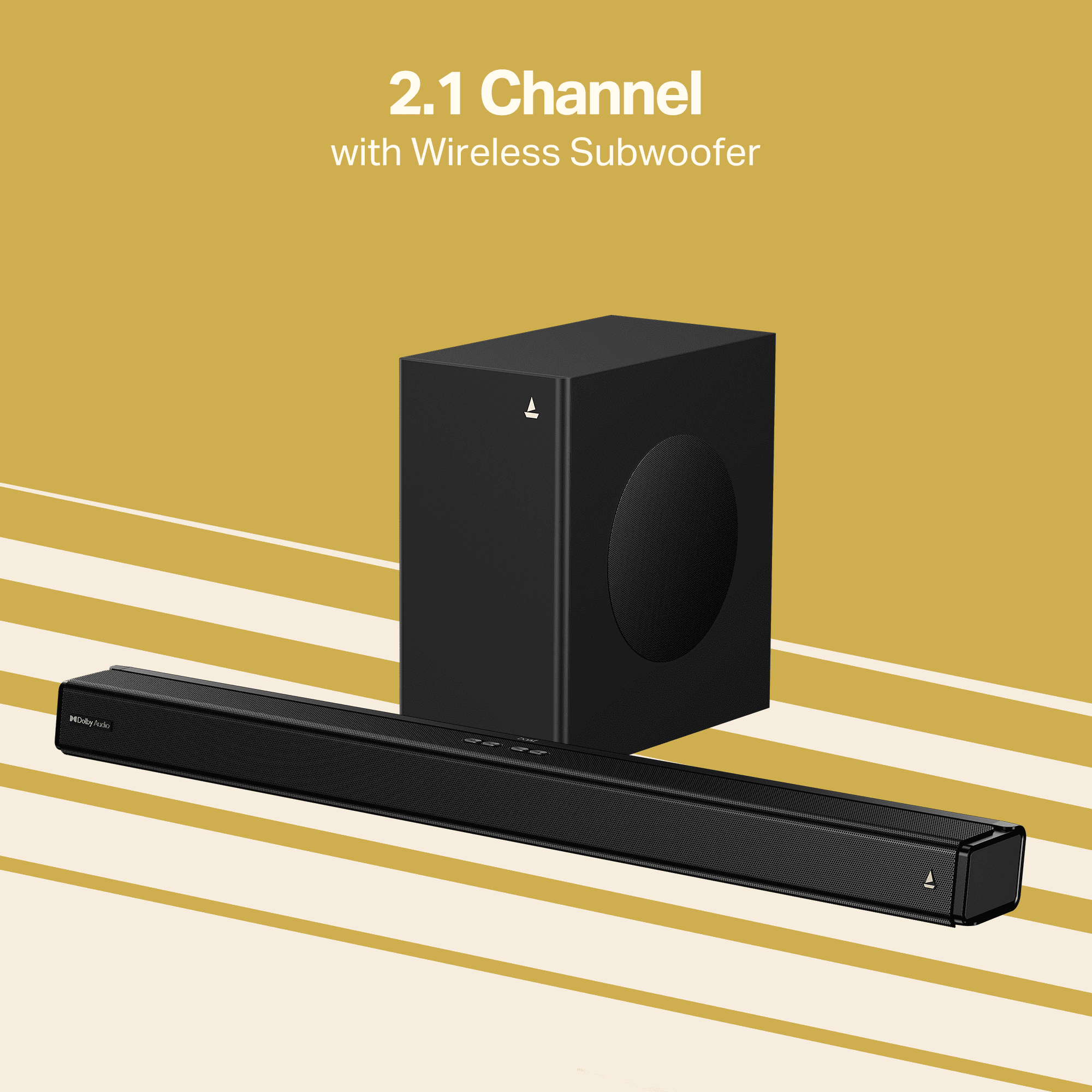 boAt Aavante 2.1 3050D | 2.1 Channel Soundbar with Dolby Audio, Wireless Subwoofer & 300W RMS Sound