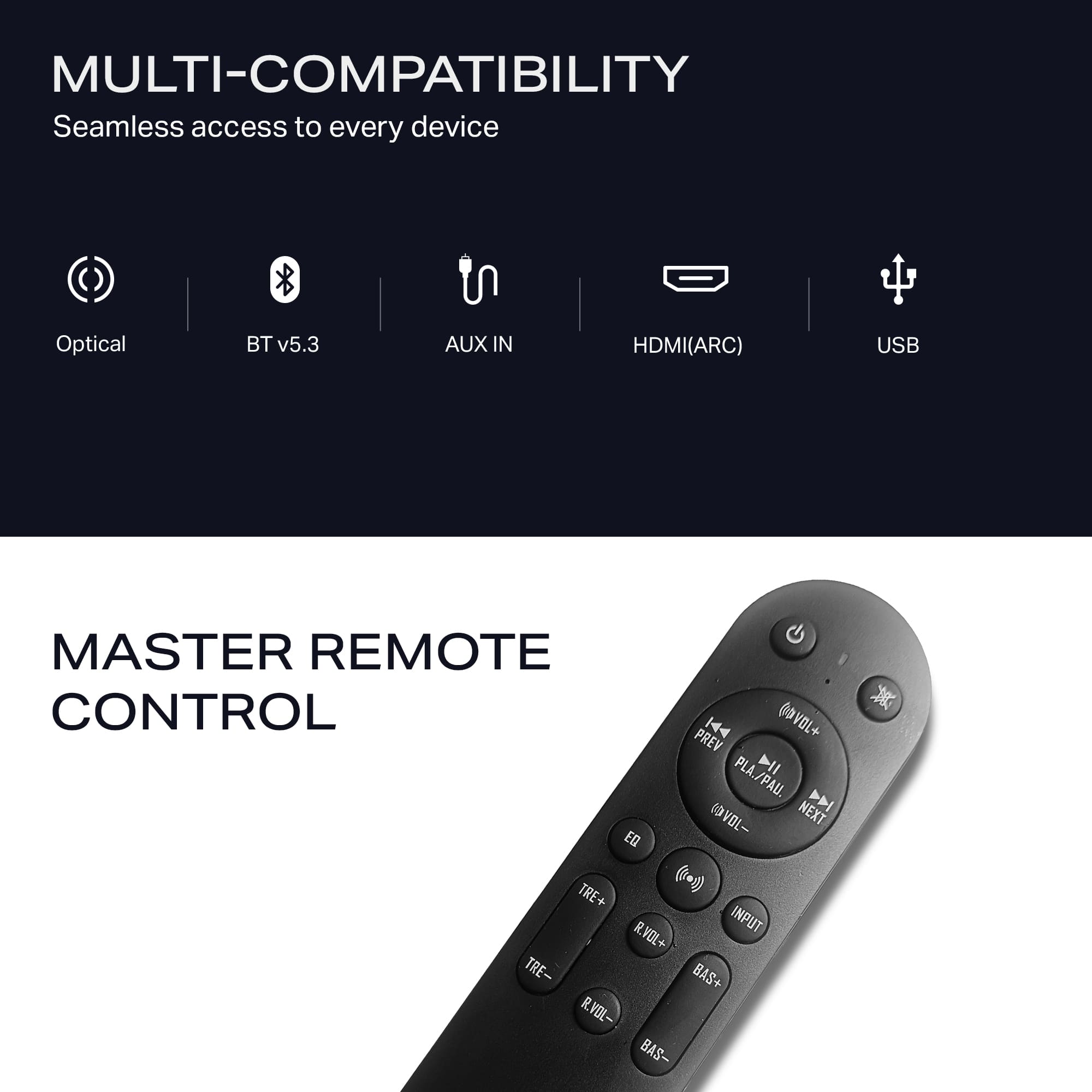 boAt Aavante Prime Beat | 500W 5.1 Channel Soundbar with Wired Subwoofer, Satellites & Multi-Connectivity