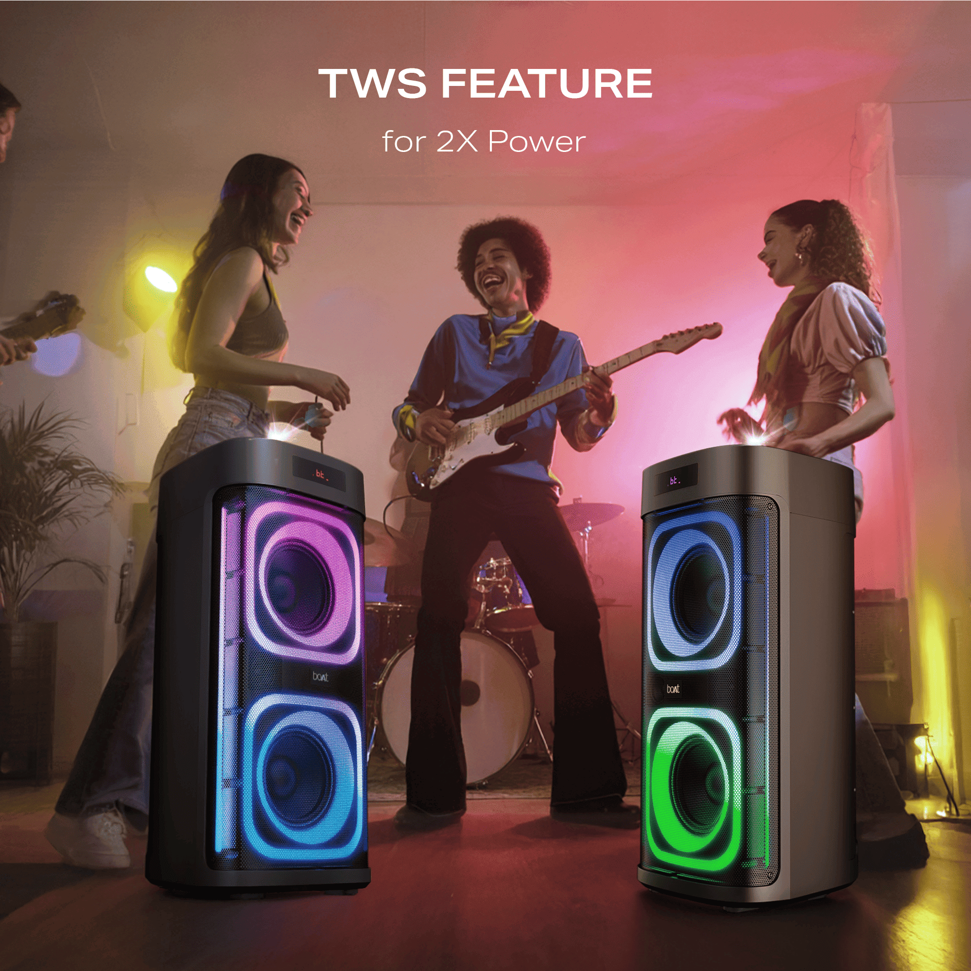 boAt PartyPal 700 | Bluetooth Speaker with 300W Sound, RGB Lights, 6 Hours Playback, Karaoke & TWS