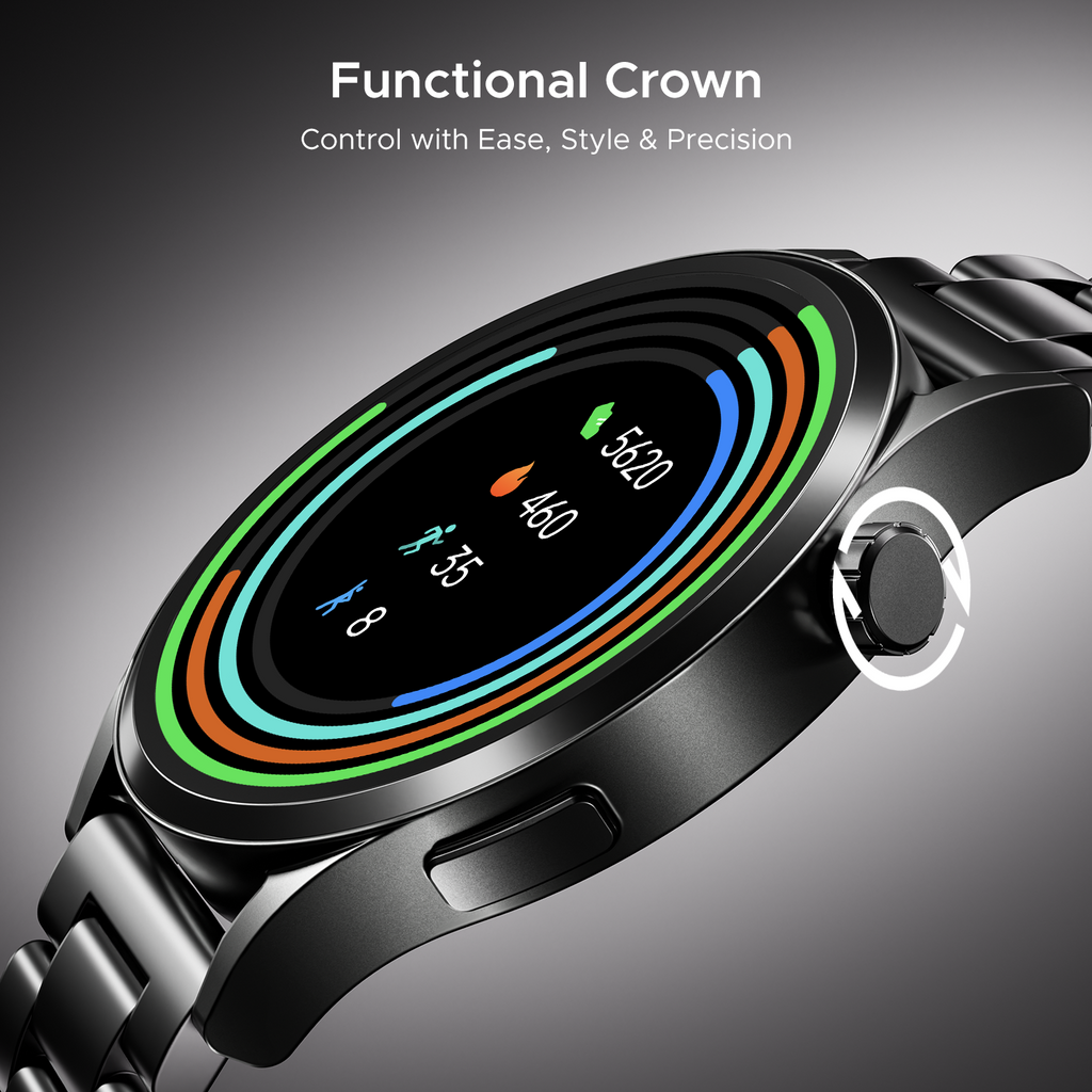 boAt Chrome Horizon | Smartwatch with 1.51" AMOLED Display, Premium Metal Built, VO2 Max, Video Watch Face, Functional Crown
