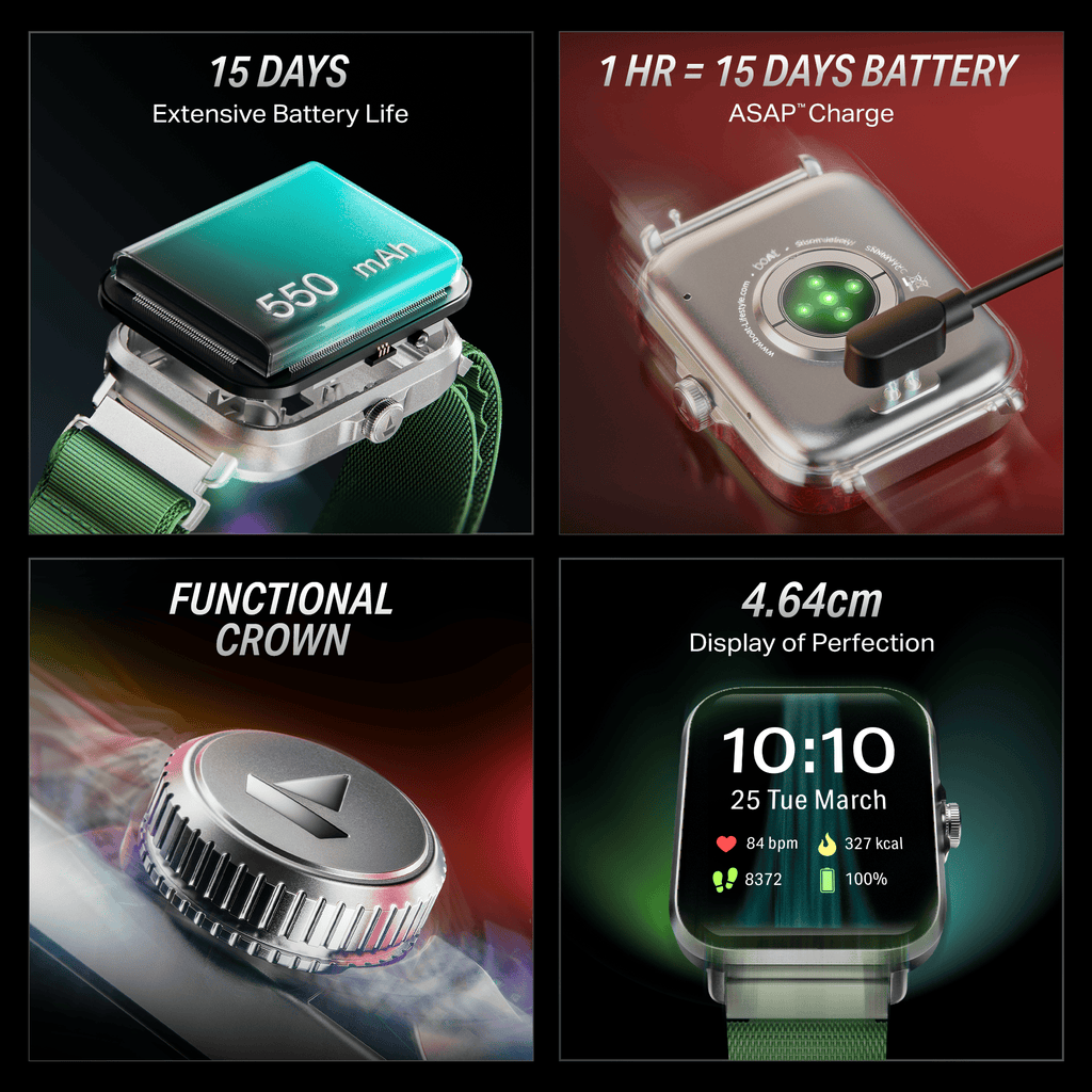 boAt Storm Infinity | Smartwatch with 1.83" HD Display, ASAP Charge, 15-Day Battery Life, Functional Crown, BT v5.4
