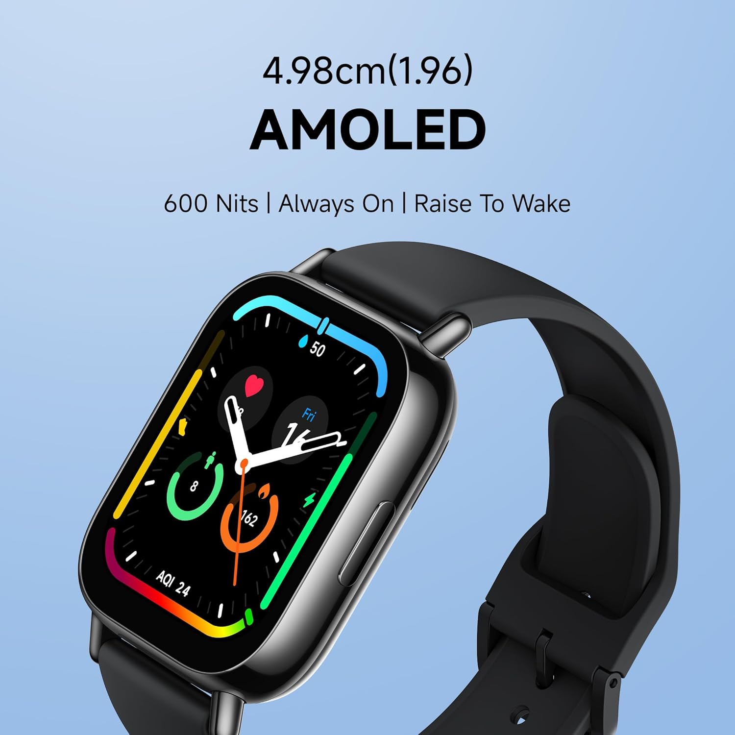 Redmi Watch 5 Lite, 1.96" Amoled, Advanced in-Built GPS, 5 ATM, 18 Day Battery, Bluetooth Calling with AI Noise Reduction, Always on Display, Black