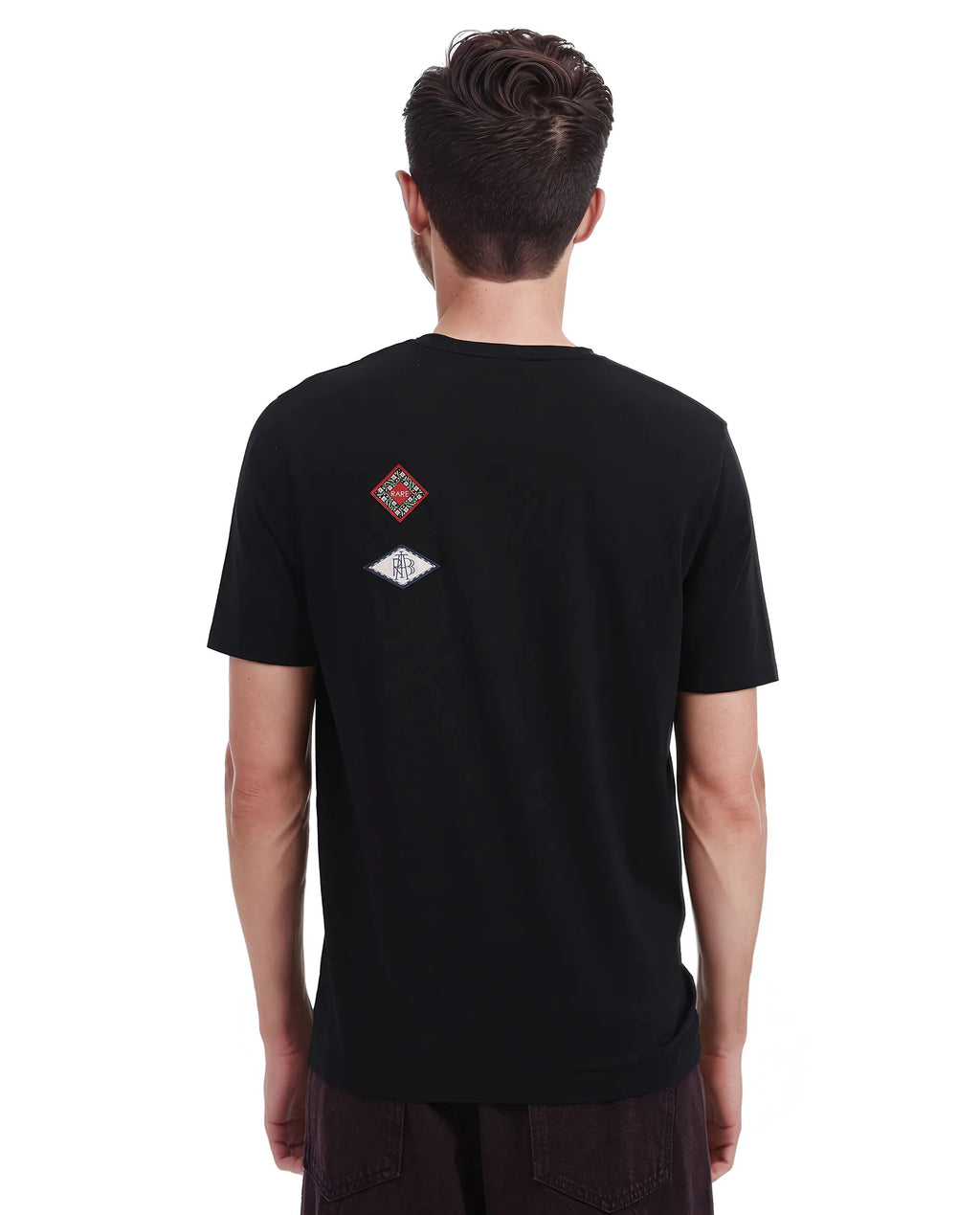 Rare Rabbit Men's Bale Black Cotton Graphic Print Relaxed Fit Half Sleeve Crew Neck T-Shirt