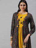 Women's Yellow Printed Anarkali Kurta