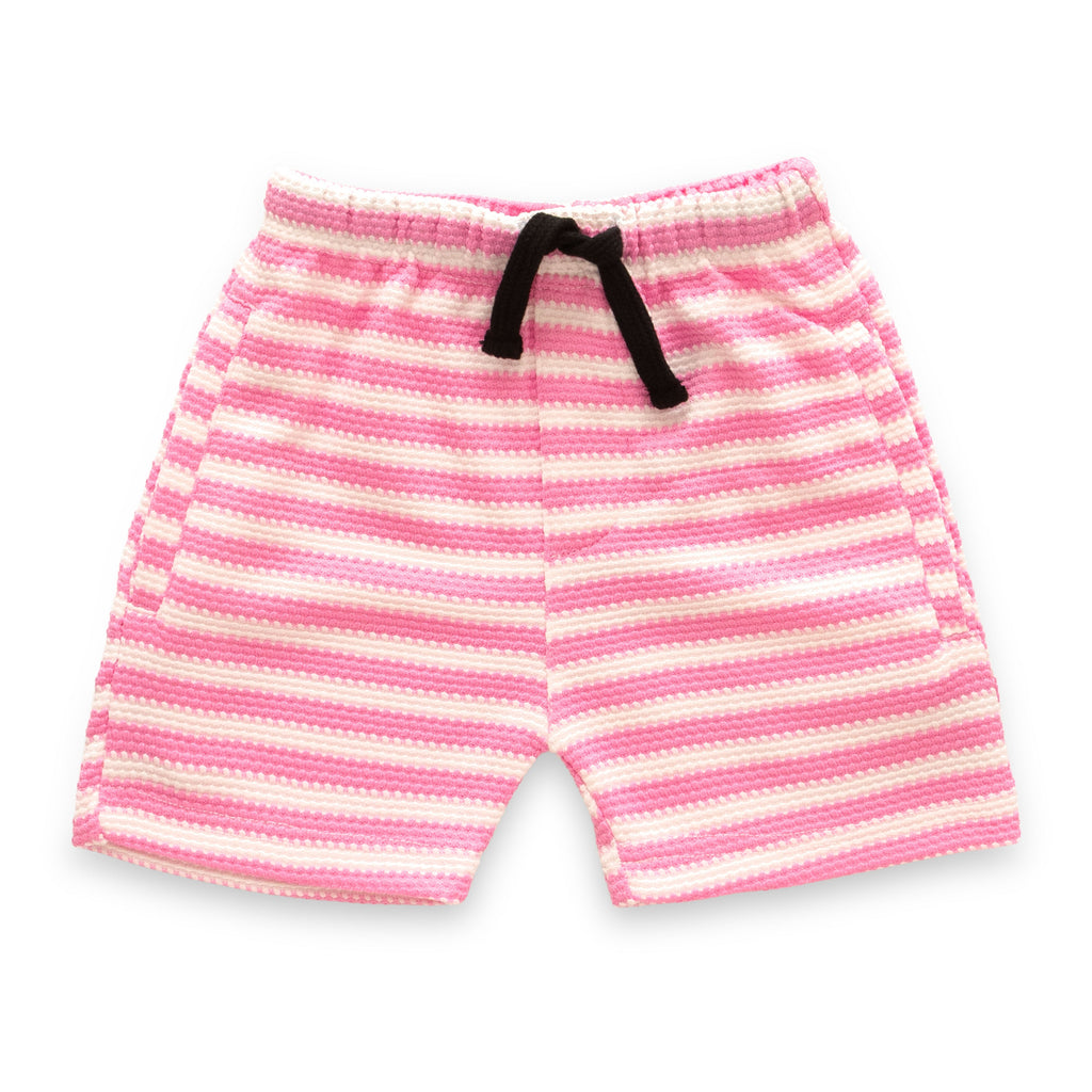Pink Stripes Designed Boys Shirt & Shorts Set