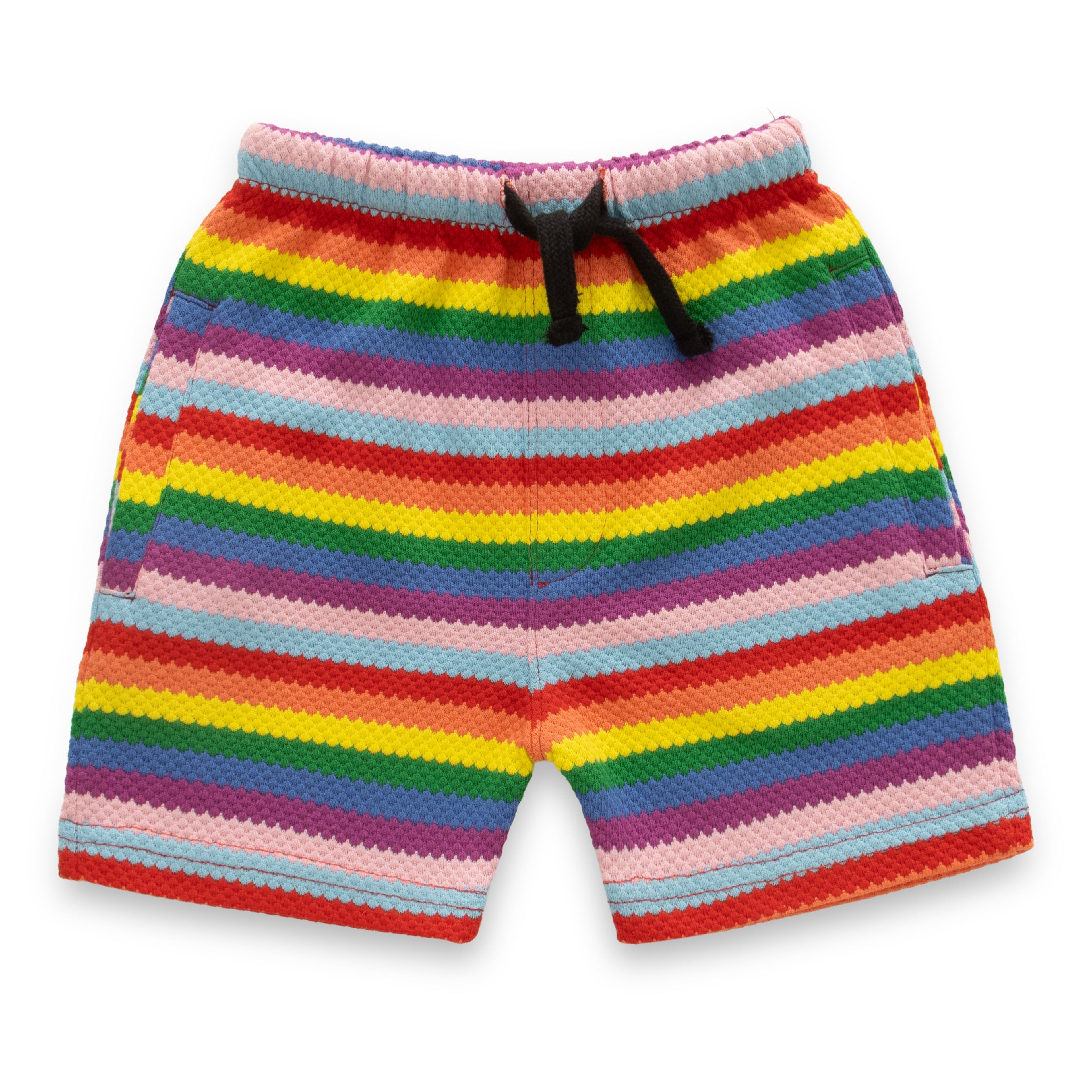 Cute Rainbow Stripes Boys Shirt & Shorts Set