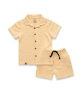 Yellow With Orange Stripes Boys Shirt & Shorts Set