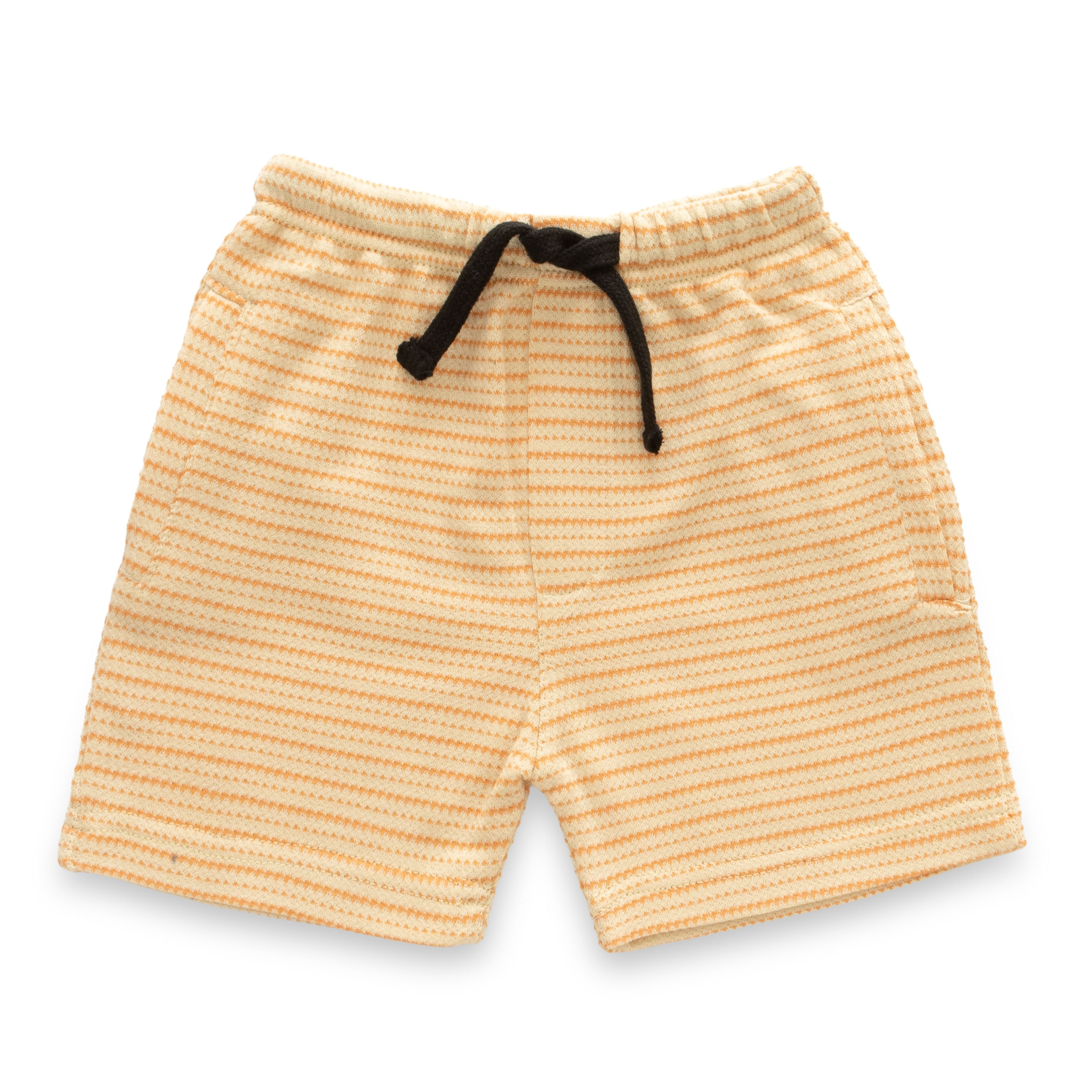 Yellow With Orange Stripes Boys Shirt & Shorts Set