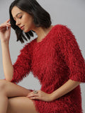 Women's Red A-Line Mini Dress
