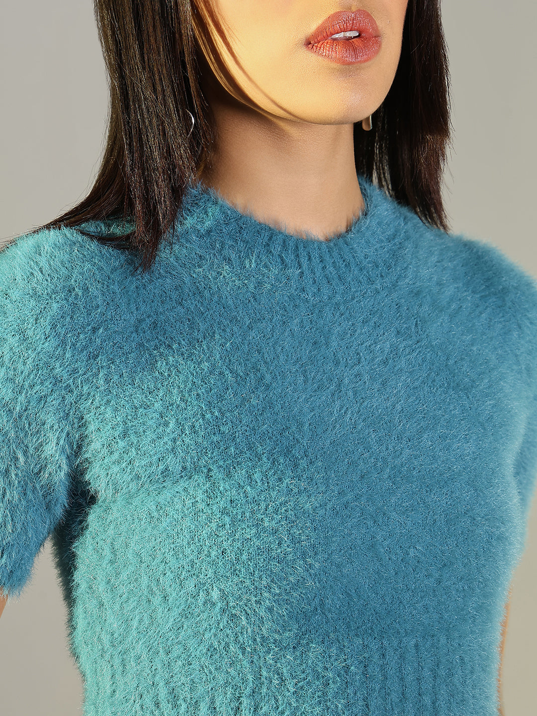 Women's Blue Fringed Crop Top
