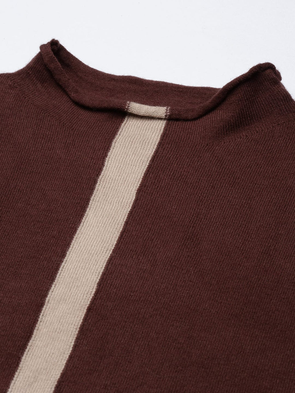Women's Brown High Neck Acrylic Top