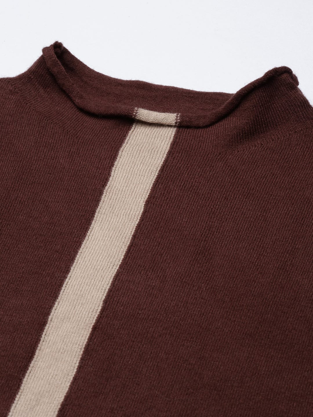 Women's Brown High Neck Acrylic Top