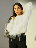 Women's White Solid Top