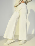 Women's White High Rise Flare Fit Jeans