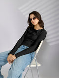 Women's Black Fitted Top