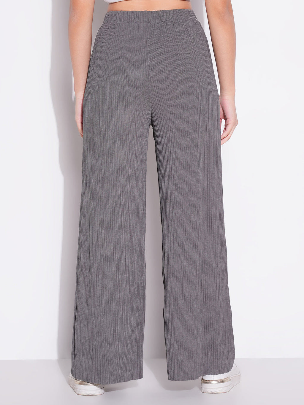 Women's Grey Regular Fit Regular Fit Comfort Trousers