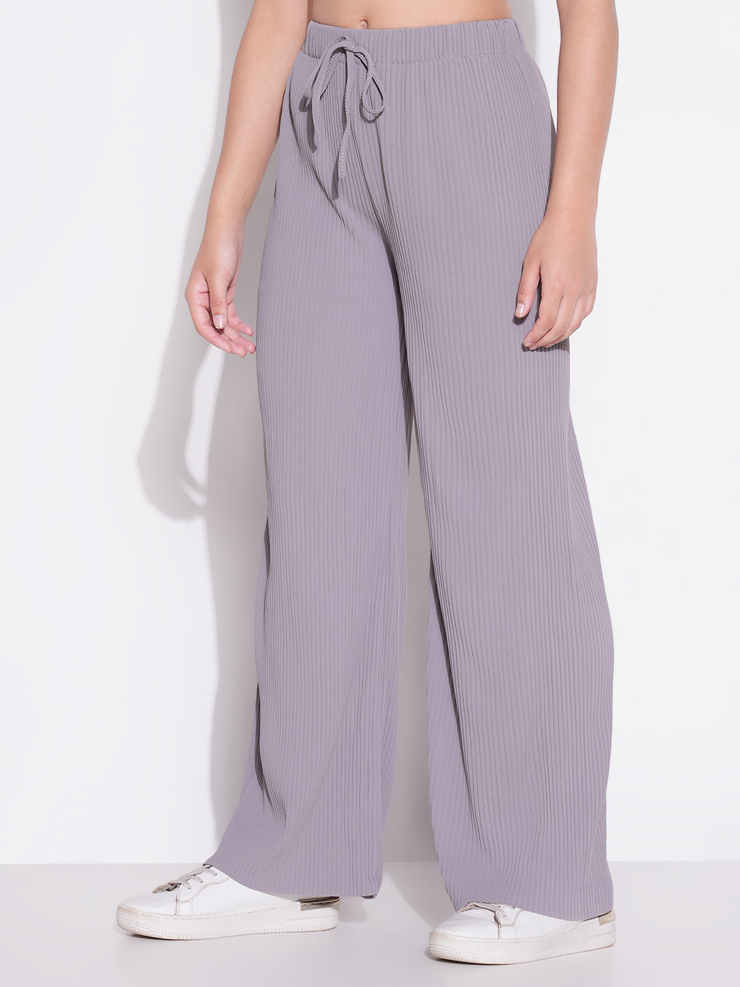 Women's Grey Regular Fit Comfort Trousers