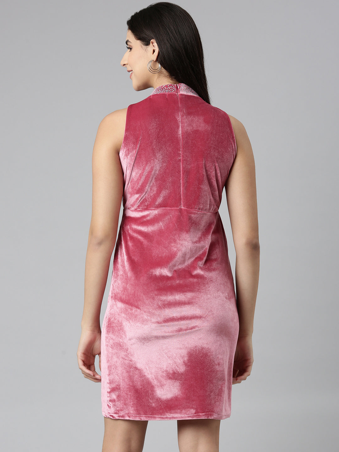 Women's Pink Embellished Bling & Sparkly Sheath Dress