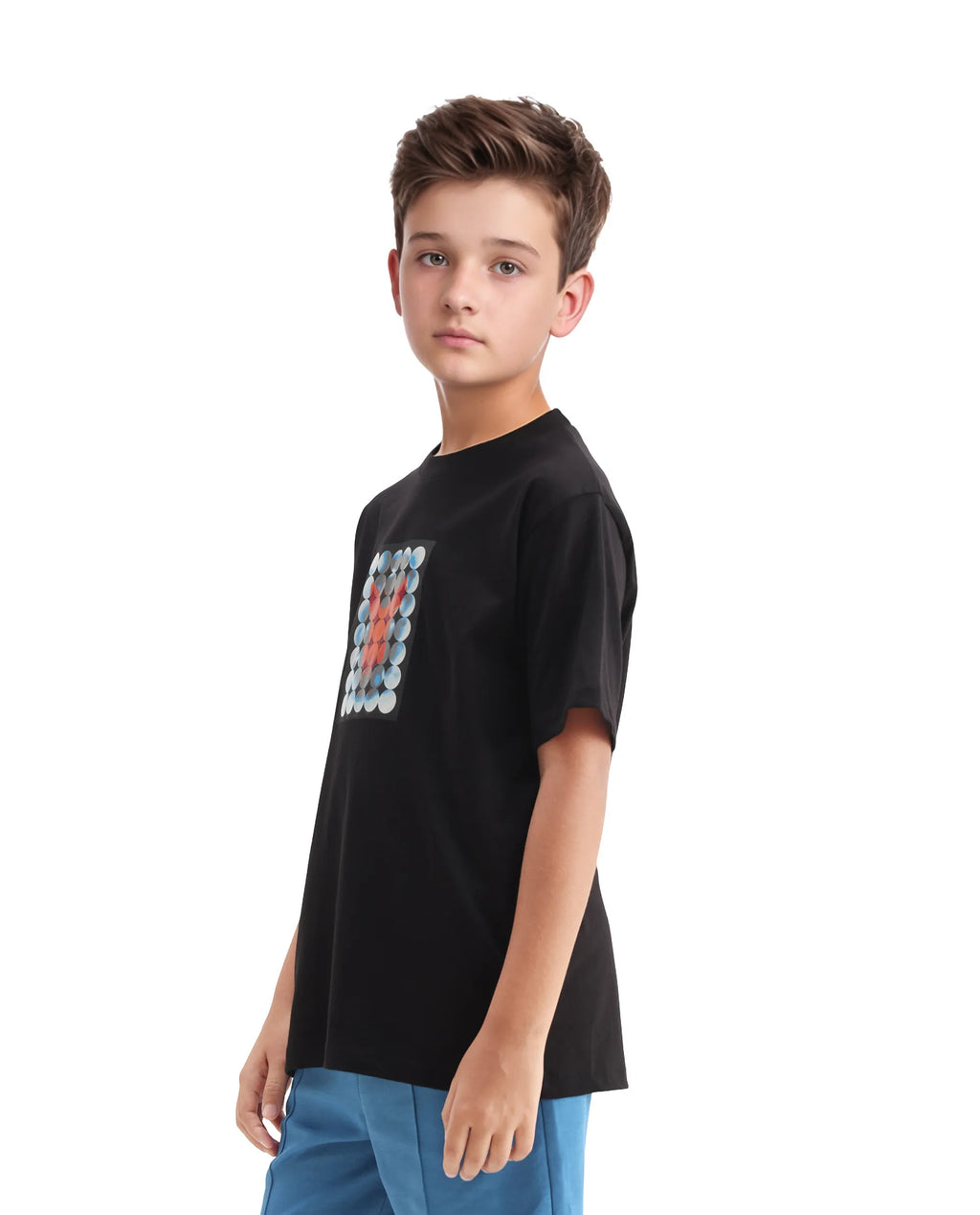 Rare Ones Kids Locon-K Black Cotton Graphic Print Regular Fit T-Shirt