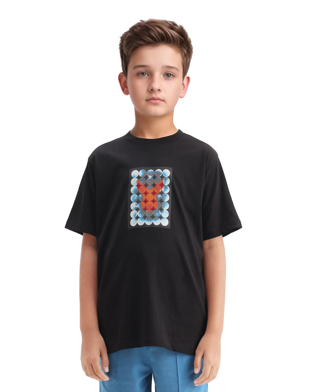Rare Ones Kids Locon-K Black Cotton Graphic Print Regular Fit T-Shirt