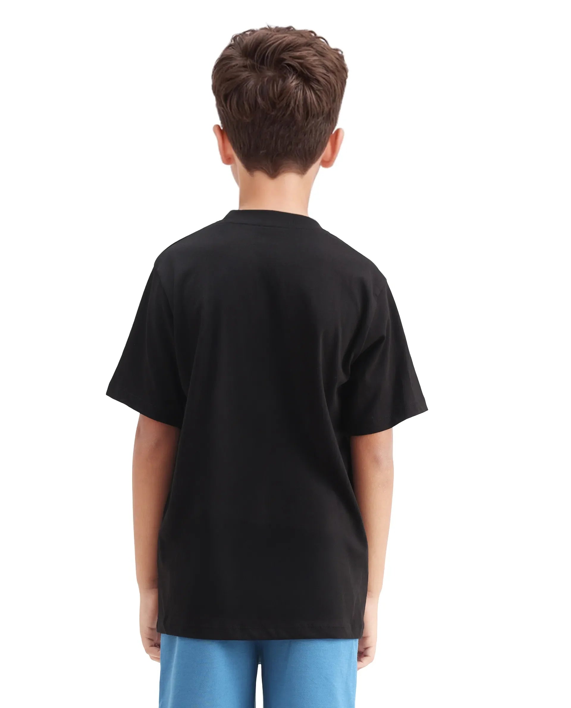 Rare Ones Kids Locon-K Black Cotton Graphic Print Regular Fit T-Shirt