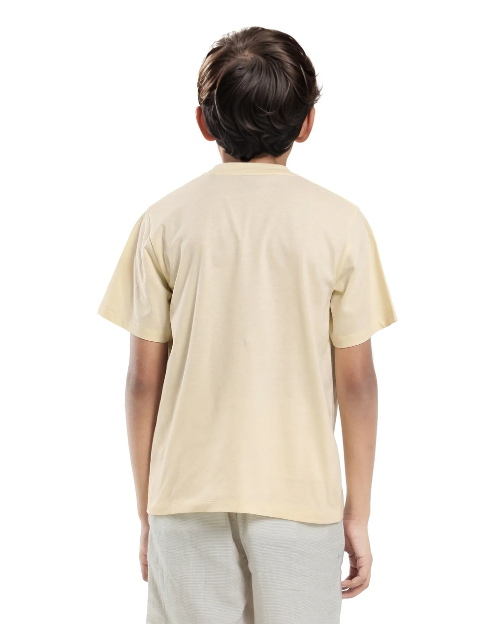 Rare Ones Kids Cove-K Pastel Yellow Cotton Printed Slip-On Regular Fit T-Shirt
