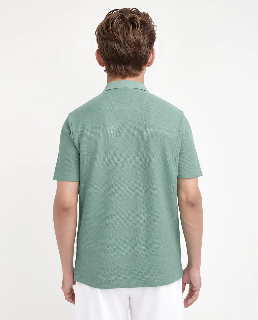 Rare Rabbit Men's Crin Light Green Cotton Plain Regular Fit Half Sleeve Polo