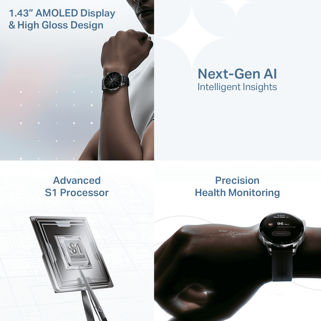 boAt Chrome Eon | Smartwatch with AI Coach, 1.43" AMOLED Display & Advanced S1 Processor