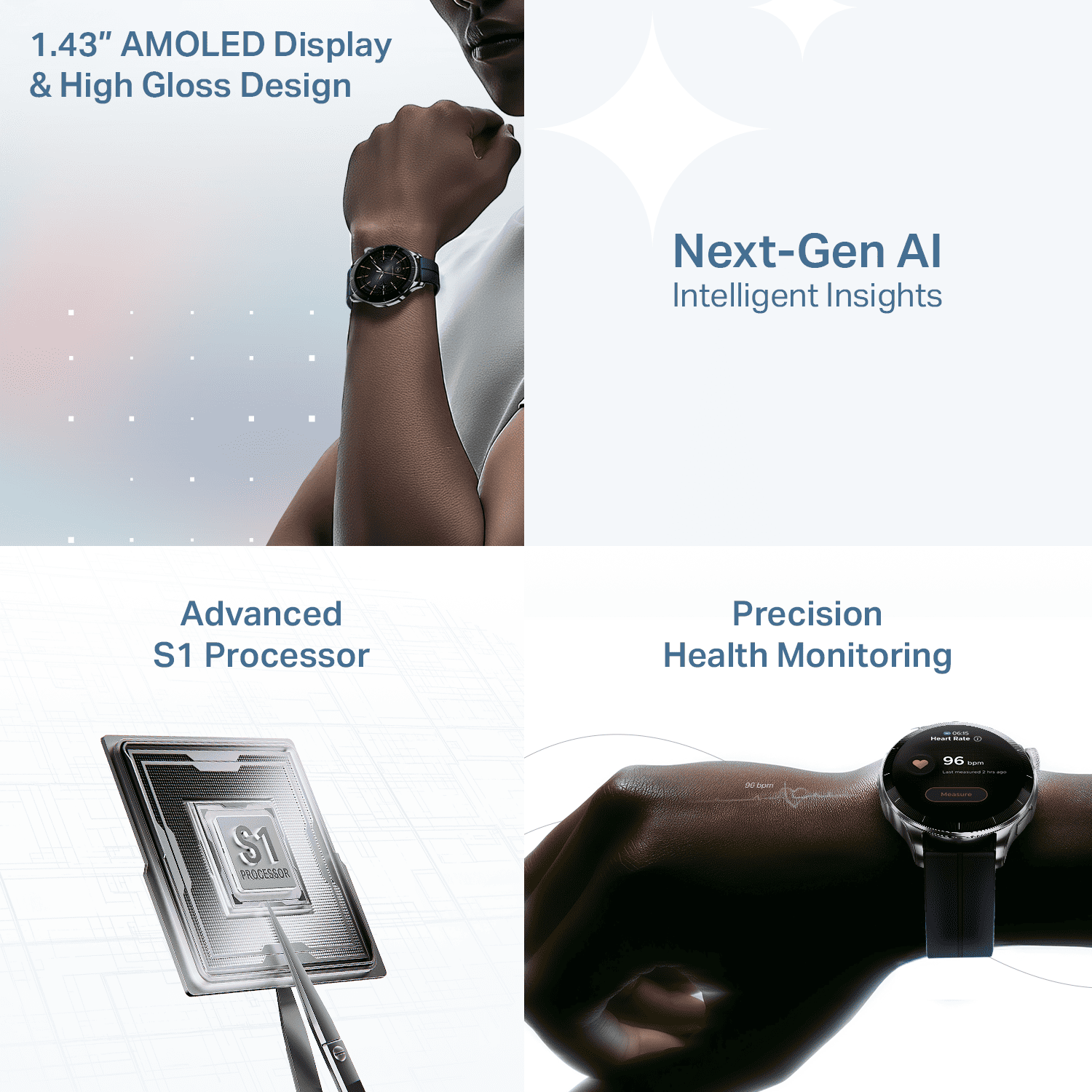 boAt Chrome Eon | Smartwatch with AI Coach, 1.43" AMOLED Display & Advanced S1 Processor