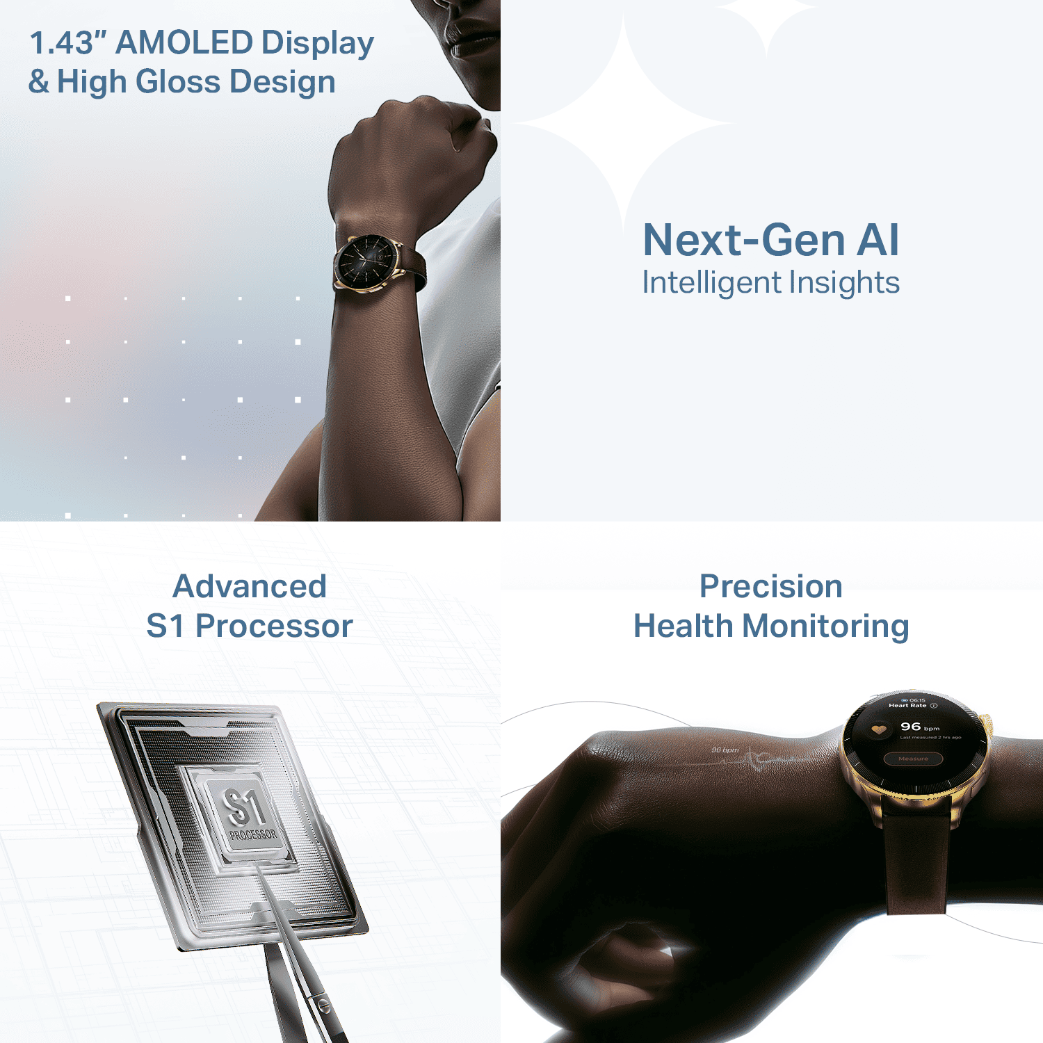 boAt Chrome Eon | Smartwatch with AI Coach, 1.43" AMOLED Display & Advanced S1 Processor